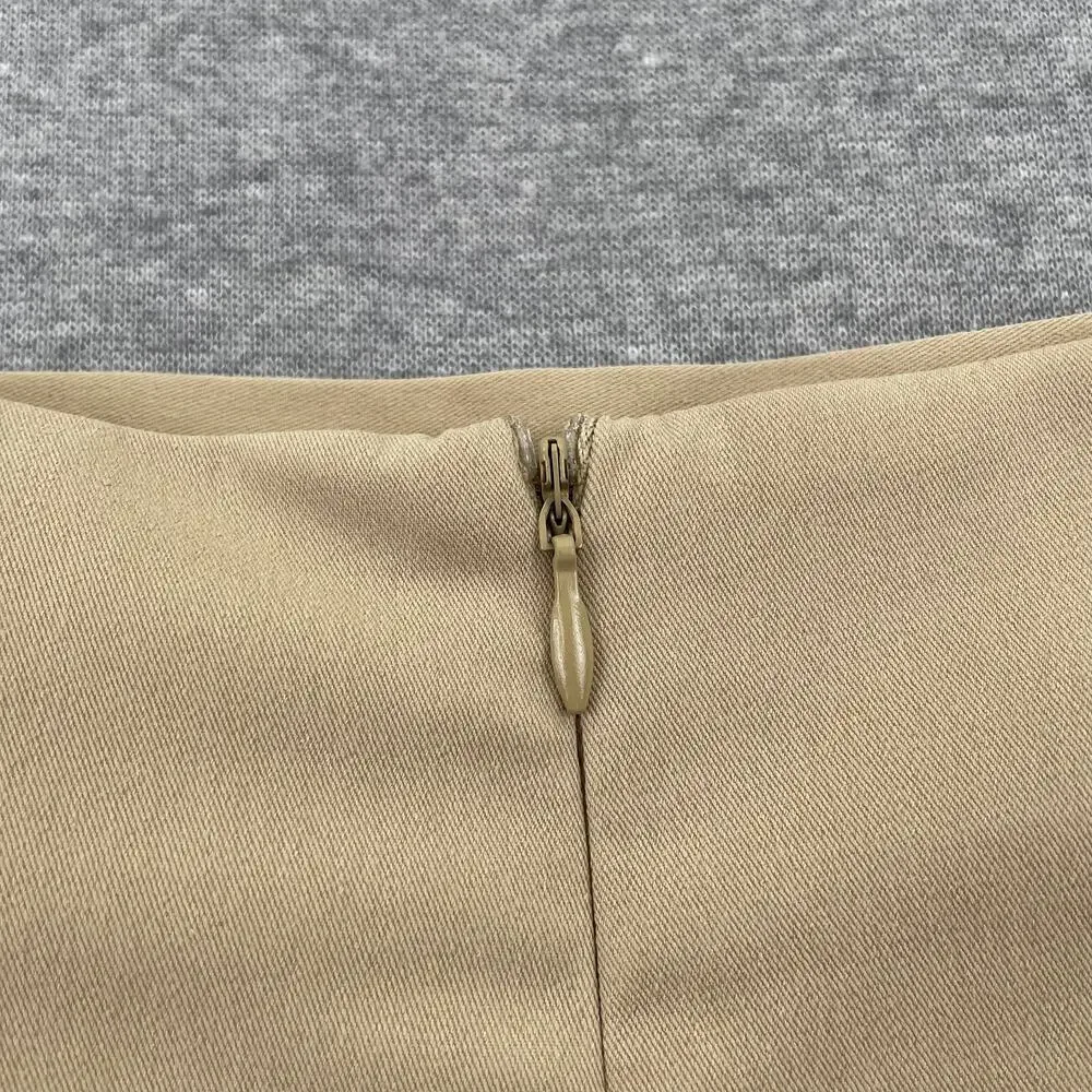 19 Cooper Pleated Skirt Skort XL Khaki Tan Woven Mini Belted Preppy Schoolgirl